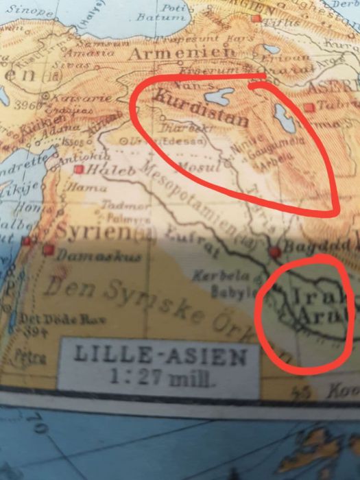 ناوی کوردستان زۆر بە گەورەتر لە وڵاتانی داگیرکەر، لە ناو پەرتووکی ئەتڵەسی قوتابخانەکا